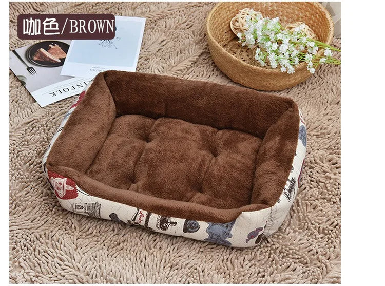 Warm Dog House Soft Nest Pet Large Dog Bed Baskets Fall Winter Kennel for Cat Washable House Puppy Supplies Cotton Kennel Mat