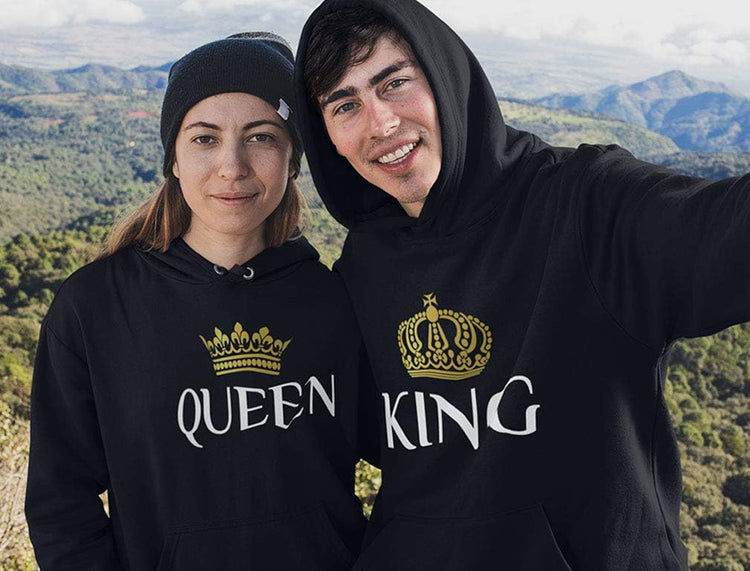 King & Queen Matching Couple Hoodie Set Valentine&