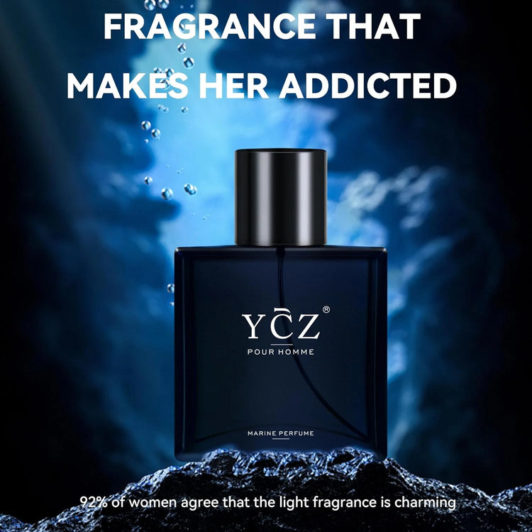 Charm Unfolds Marine Perfume for Men, 1.7 Oz. Long Lasting Eau De Parfum Cologne for Men, Oriental Woody Fragrance - Ideal Special Occasions, Making It the Ideal Gentlemen’S Gift