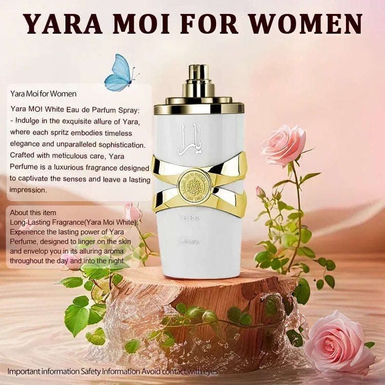 New 100ML Lattafa Yara Perfume Women Eau De Parfum Original Arab Perfumes Arabian Perfume Long-Lasting Fragrance Light Fragrance