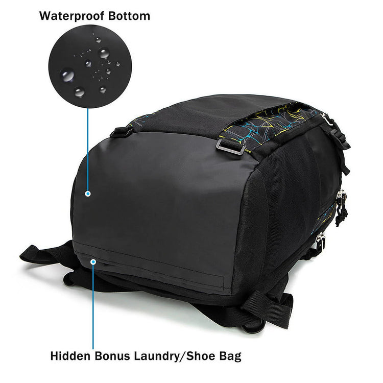 Multi-Purpose Sports, Laptop School Backpack, Black/Camo, 100% Polyester