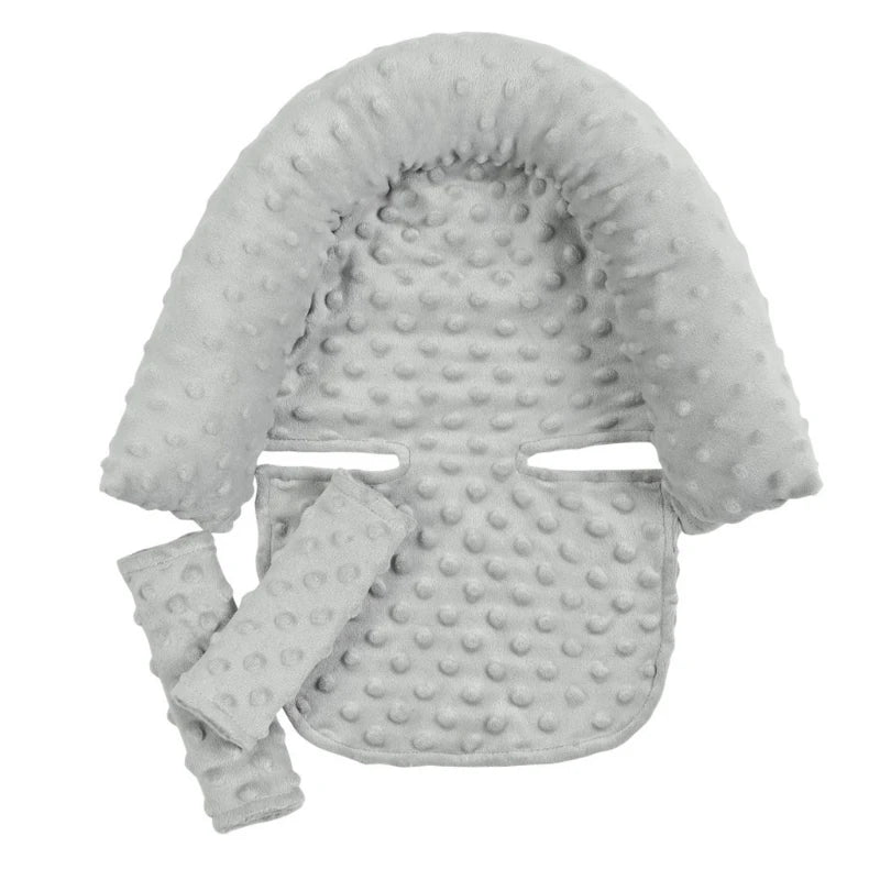 Baby Car Safety Soft Sleeping Head Support Pillow with Matching Seat Belt Strap Covers Baby Carseat Neck Protection Headrest
