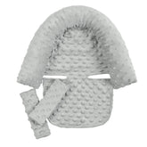 Baby Car Safety Soft Sleeping Head Support Pillow with Matching Seat Belt Strap Covers Baby Carseat Neck Protection Headrest