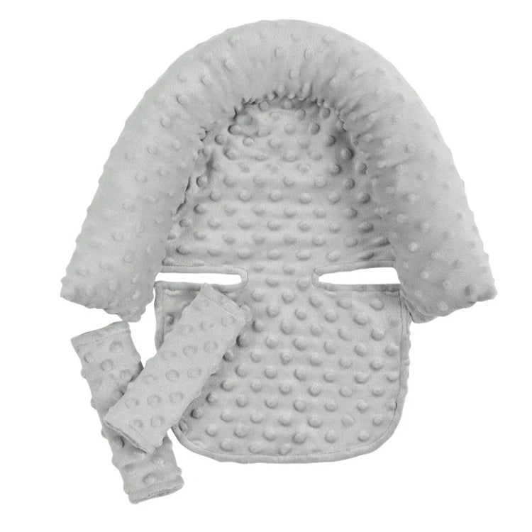 Baby Car Safety Soft Sleeping Head Support Pillow with Matching Seat Belt Strap Covers Baby Carseat Neck Protection Headrest