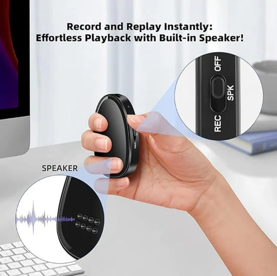 The Recorder Has a Built-In Speaker Magnet with a Small Size