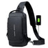 USB Charging Sport Sling Bag Male Anti-Theft Chest Bag with Password Lock