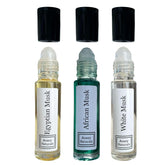 Scented Body Oil -3 Fragrance Oils for Skin - Egyptian Musk, African, and White Musky Scents 10Ml
