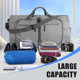 Travel Duffel Bag for Men, 40L Foldable Duffle Bags with Shoes Compartment, Overnight Bag for Men Women Waterproof & Tear Resistant (Gray)