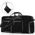 65L Large Foldable Travel Duffle Bag, Black Duffel Bag for Men Women, Foldable Gym Bag with Shoes Compartment, Overnight Bags Waterproof & Tear Resistant