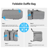 Travel Duffel Bag for Men, 40L Foldable Duffle Bags with Shoes Compartment, Overnight Bag for Men Women Waterproof & Tear Resistant (Gray)