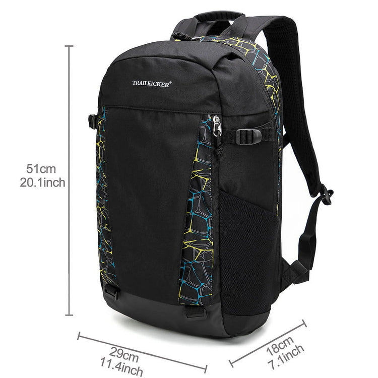 Multi-Purpose Sports, Laptop School Backpack, Black/Camo, 100% Polyester