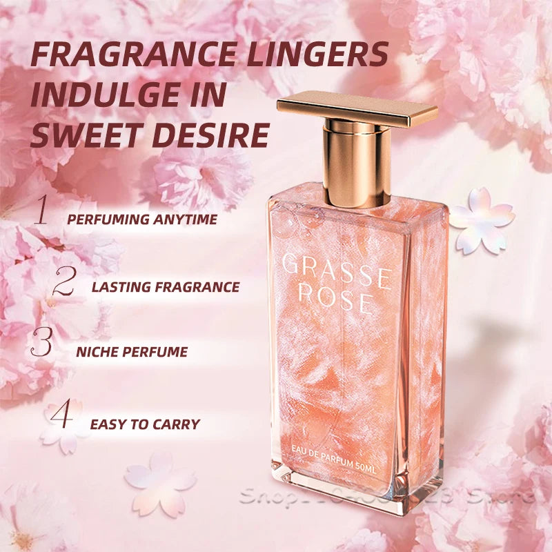 50ML GRASSE ROSE Eau De Parfum Spray Oriental Perfume for Women Long Lasting Fragrance Suitable for Daily Use Couple Gifts