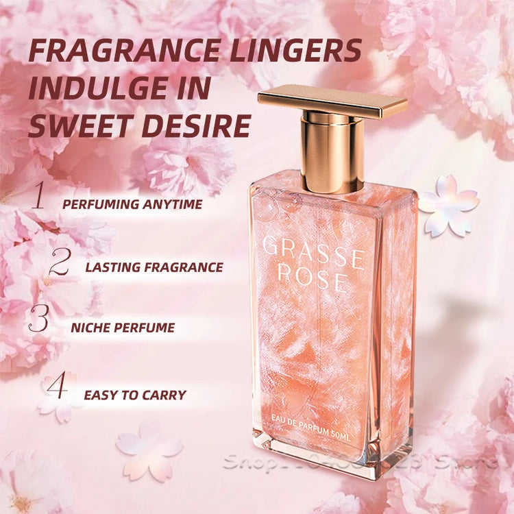 50ML GRASSE ROSE Eau De Parfum Spray Oriental Perfume for Women Long Lasting Fragrance Suitable for Daily Use Couple Gifts