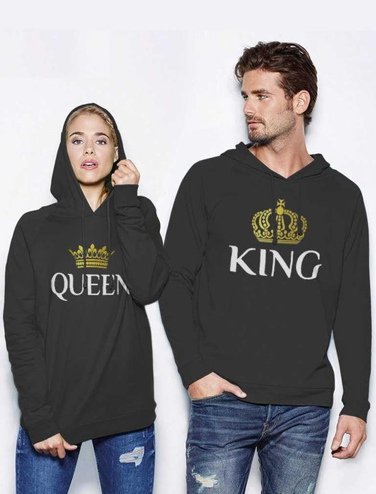 King & Queen Matching Couple Hoodie Set Valentine&