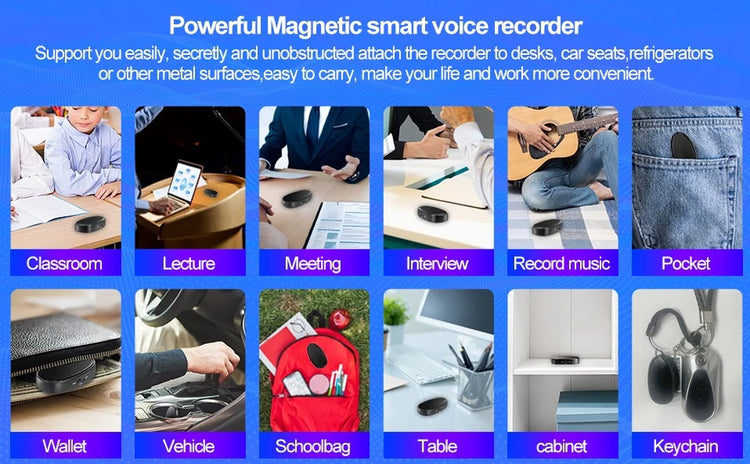 The Recorder Has a Built-In Speaker Magnet with a Small Size
