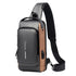USB Charging Sport Sling Bag Male Anti-Theft Chest Bag with Password Lock