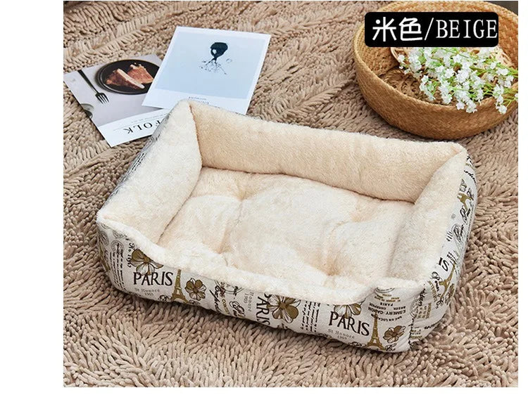Warm Dog House Soft Nest Pet Large Dog Bed Baskets Fall Winter Kennel for Cat Washable House Puppy Supplies Cotton Kennel Mat