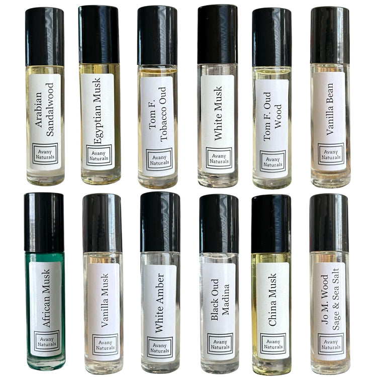 Scented Body Oil -3 Fragrance Oils for Skin - Egyptian Musk, African, and White Musky Scents 10Ml