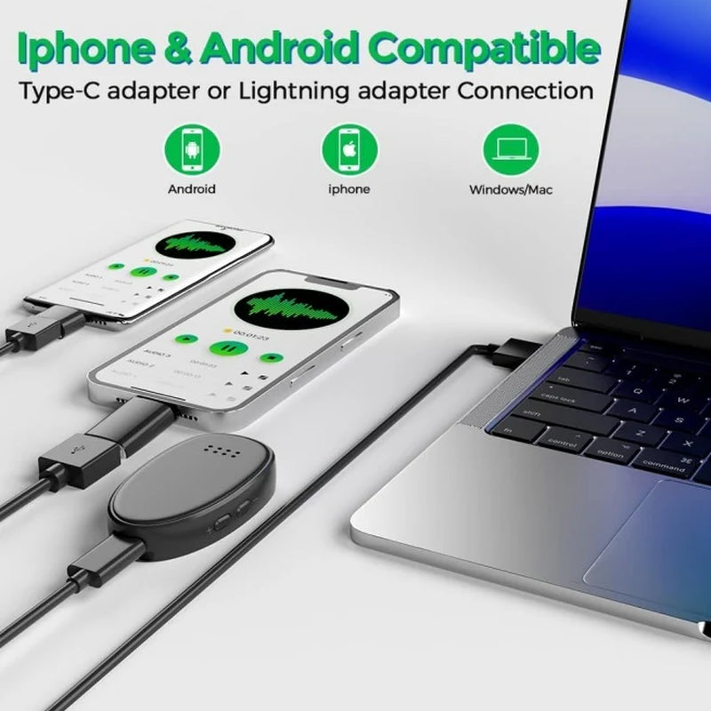 The Recorder Has a Built-In Speaker Magnet with a Small Size