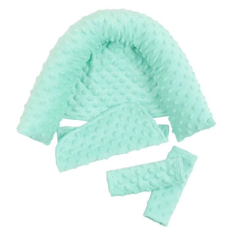 Baby Car Safety Soft Sleeping Head Support Pillow with Matching Seat Belt Strap Covers Baby Carseat Neck Protection Headrest